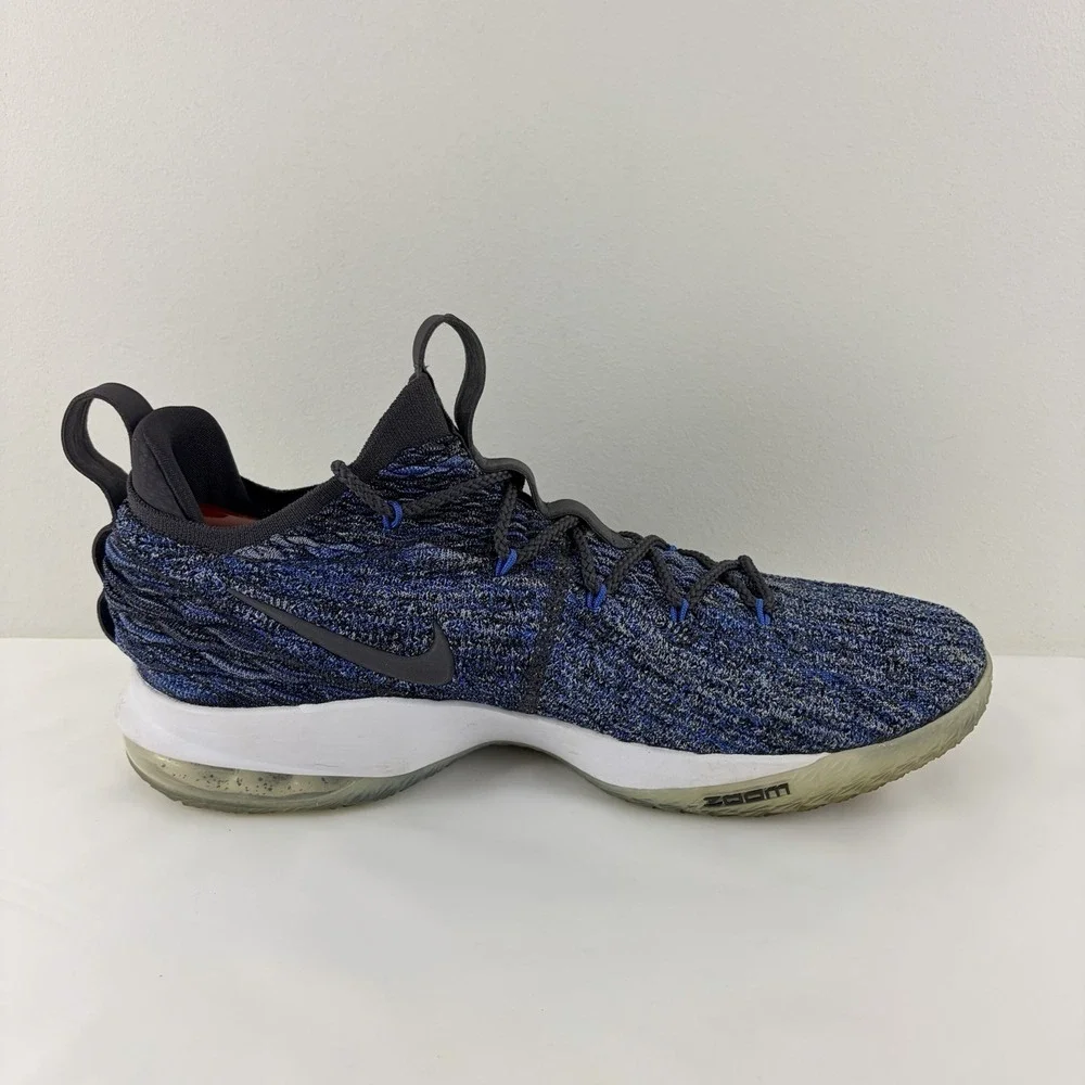 Nike LeBron 15 Low Blue Knit Basketball Shoes Men's Size 13‎ AO1755-400